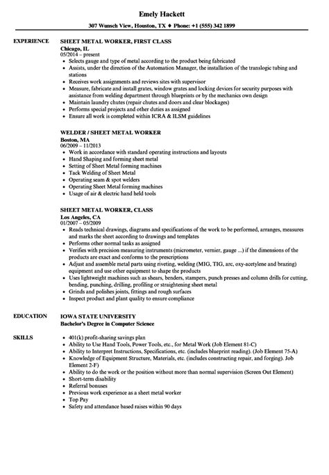 sheet metal job description for resume|jobs for sheet metal workers.